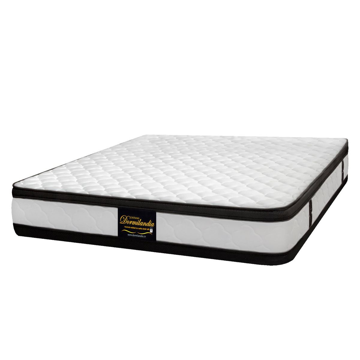 DORMILANDIA - Colchón Queen Firmeza Media Espumado con Doble Pillow Malta 160 x 190 cm Dormilandia - Compra Sin Interes, Te Devolvemos el 100% de los Intereses Pagando con Tarjeta CMR Banco Falabella a 3 Cuotas