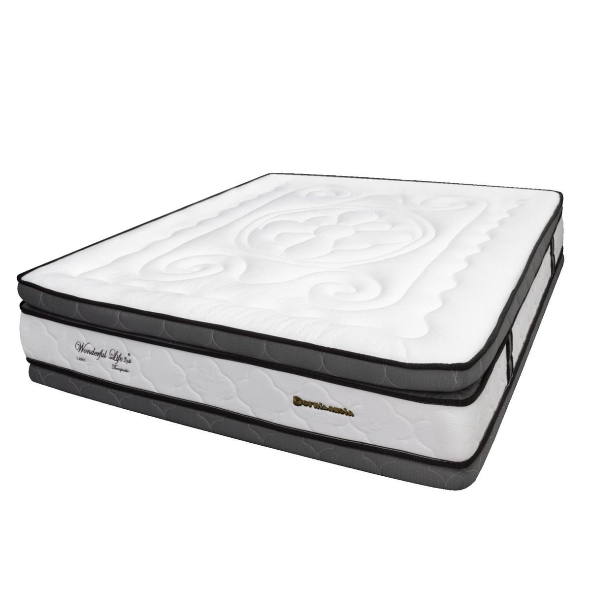 DORMILANDIA - Colchón Doble Firmeza Media Ortopédico Resortado con Doble Pillow Wonderful 140 x 190 cm Dormilandia