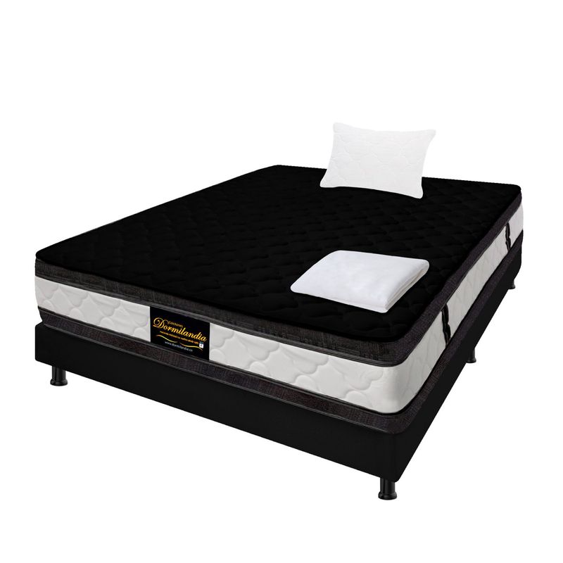 DORMILANDIA - Colchón con Base Cama cama Sencillo Firmeza Media Ortopédico Resortado con Doble Pillow Marshall 100 x 190 cm Dormilandia - 0% Interés a 3 Cuotas Pagando con tu CMR Banco Falabella