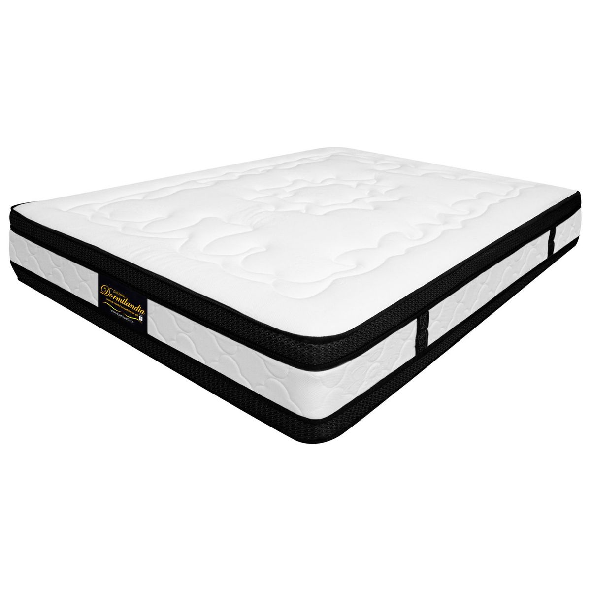 DORMILANDIA - Colchón Doble Firmeza Media Ortopédico Resortado con Doble Pillow Hibrido 140 x 190 cm Dormilandia