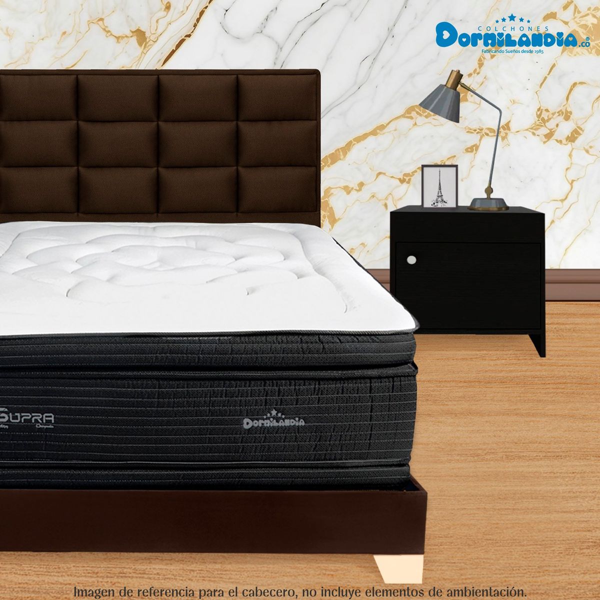 DORMILANDIA - Cabecero para Cama Semidoble Moderno en Madera pino 120 x 120 cm Dormilandia