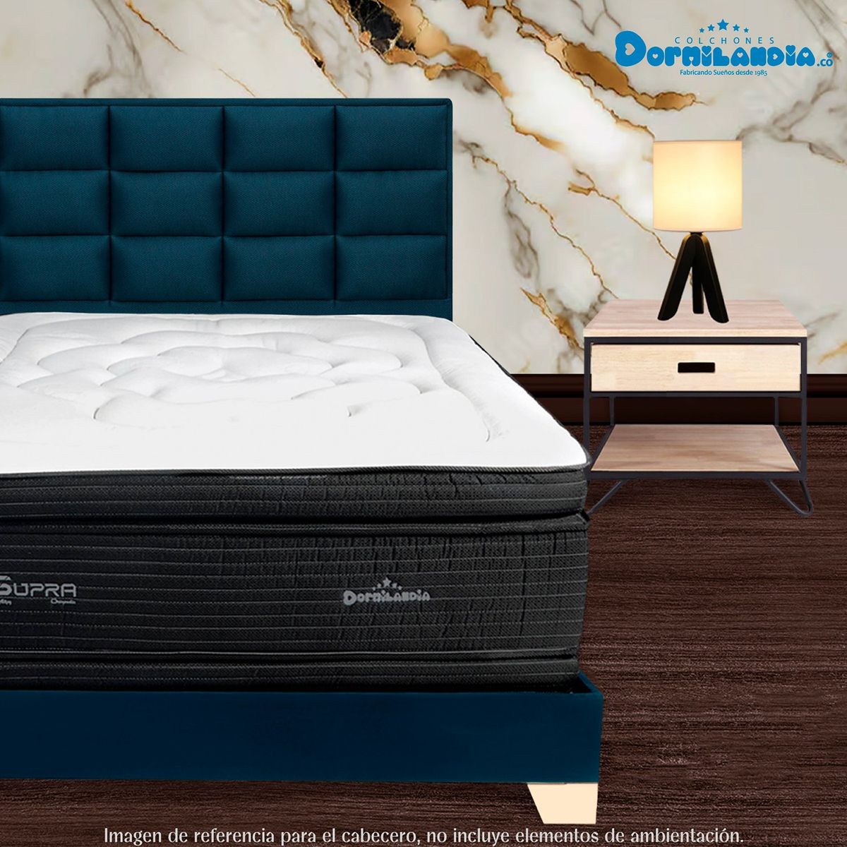 DORMILANDIA - Cabecero Para cama Semidoble Microfibra 120 x 120 cm Londres