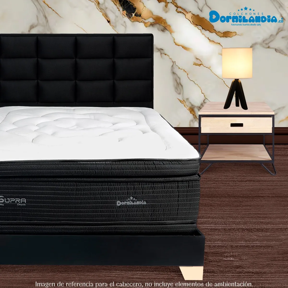 DORMILANDIA - Cabecero para Cama Sencilla Moderno en Madera pino 120 x 100 cm Dormilandia