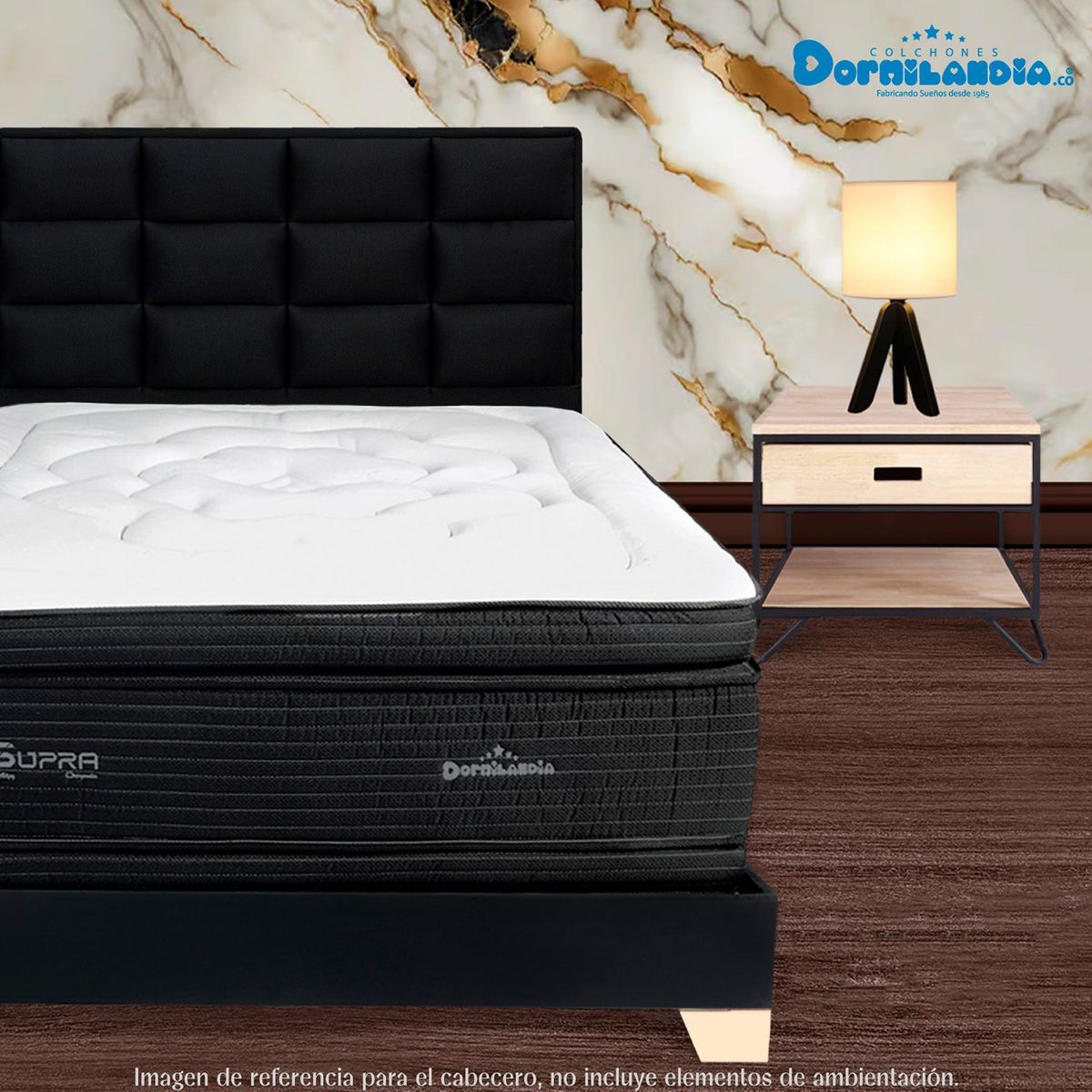 DORMILANDIA - Cabecero para Cama Queen Moderno en Madera pino 120 x 160 cm Dormilandia