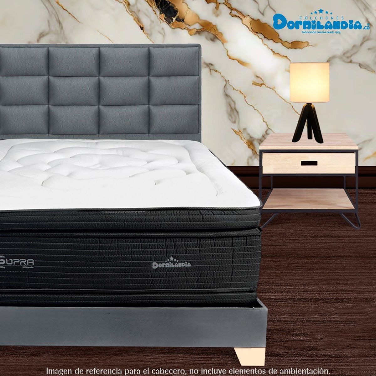 DORMILANDIA - Cabecero para Cama Sencilla Moderno en Madera pino 120 x 100 cm Dormilandia