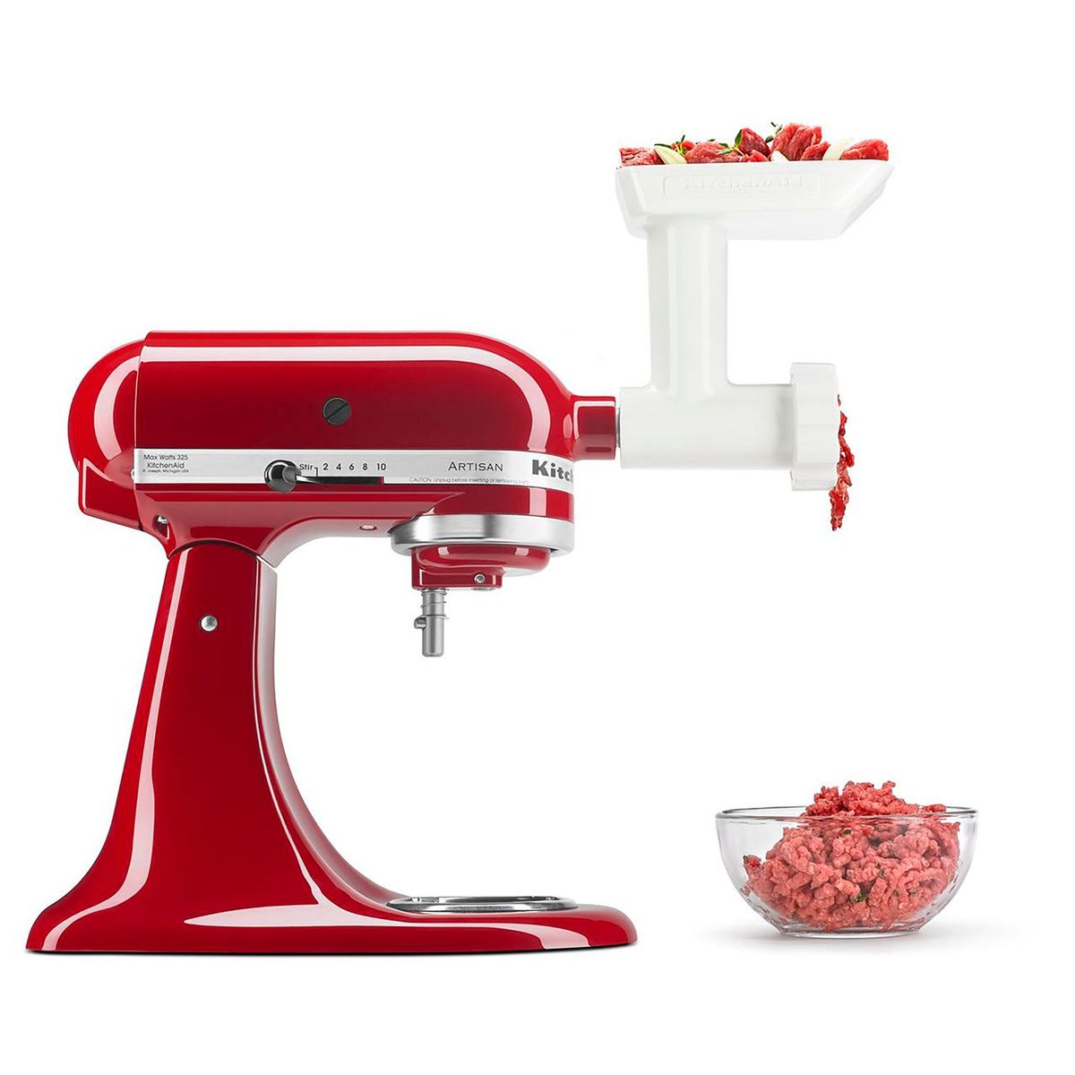 KITCHENAID - Batidora de Pedestal KitchenAid Artisan 10 velocidades 4.7 lt Rojo + Aditamento Molino de Carnes