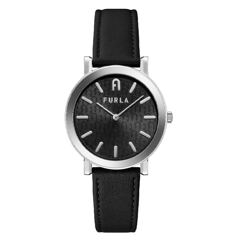FURLA - Reloj Furla para Mujer Minimal Shape. Reloj análogo Negro Cuero 
