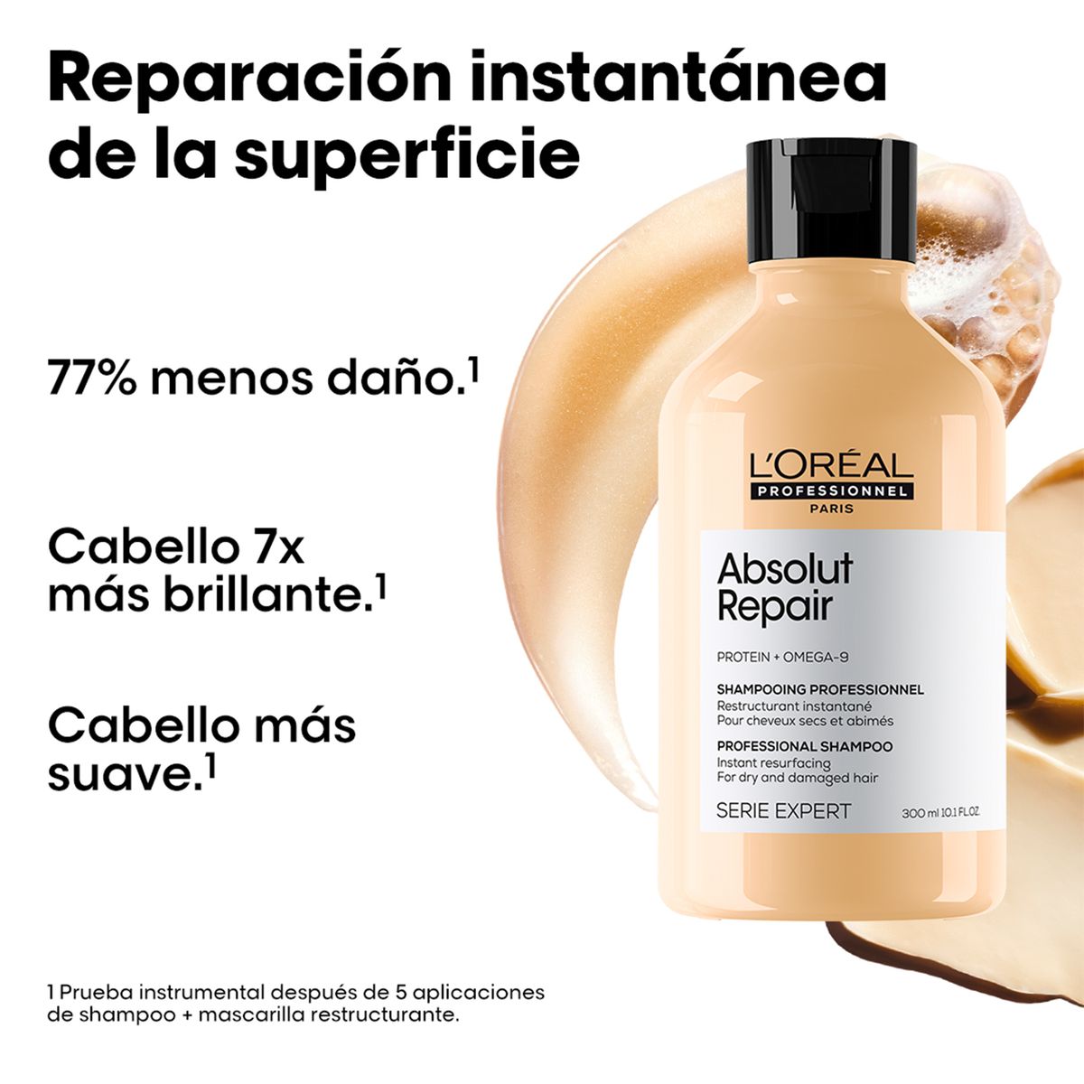 LOREAL PROFESSIONNEL - Shampoo LOréal Professionnel Absolut Repair reparación cabello dañado 300ml