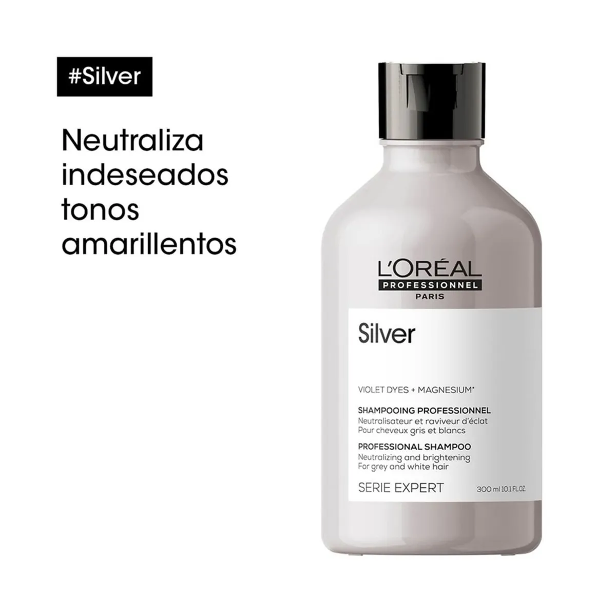 LOREAL PROFESSIONNEL - Shampoo LOréal Professionnel Silver cuidado del cabello blanco 300ml