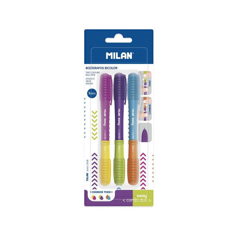  - Boligrafo Milan Bicolor X 3 Uds