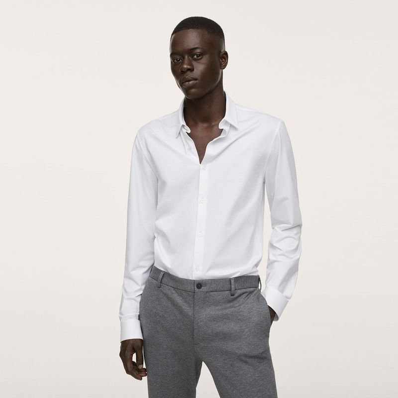 MANGO - Camisa Casual Hombre MNG MAN Non Iron
