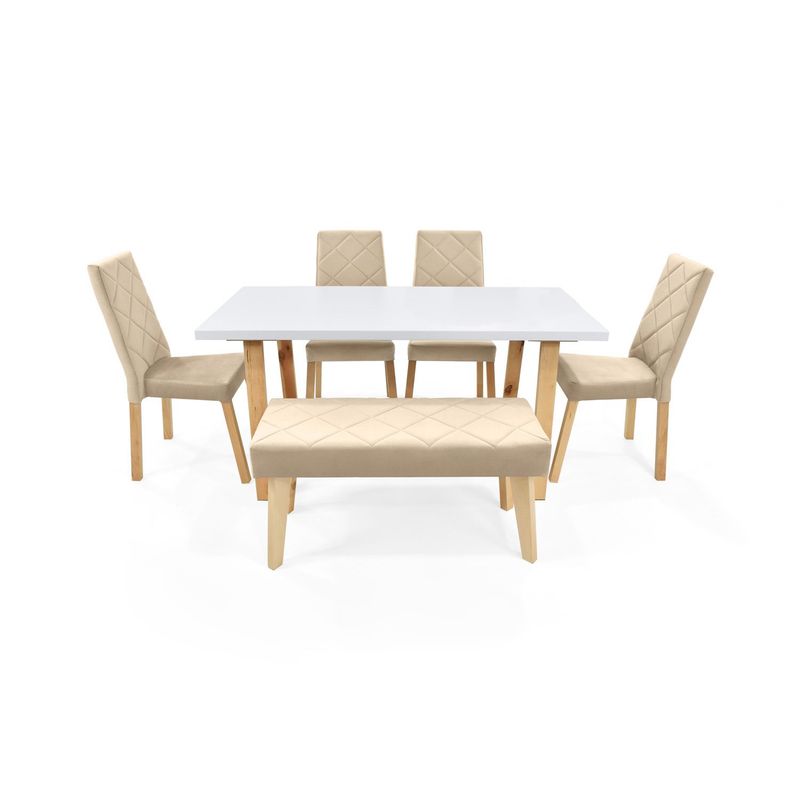 MICA - Juego de Comedor Albany Linou Denver 6 Puestos Mica - Mueble