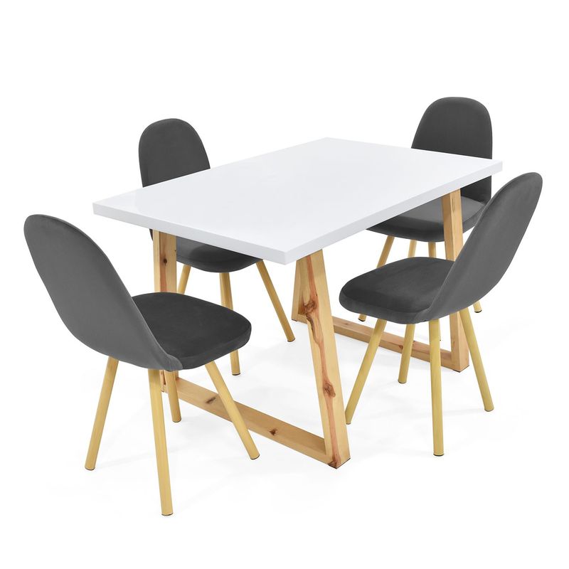 MICA - Juego de Comedor Albany Moscú Denver 4 Puestos Mica - Mueble
