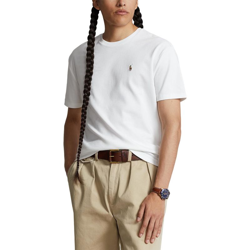 POLO RALPH LAUREN - Camiseta Hombre Manga corta de Algodón Custom Slim Fit Polo Ralph Lauren