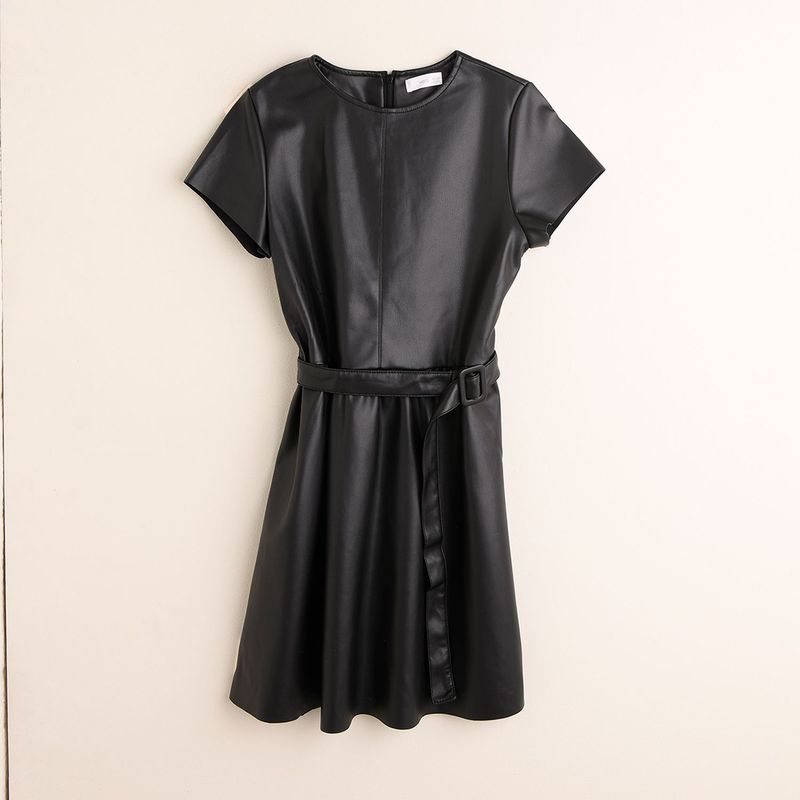 MANGO - Vestido Efecto Cuero Niña MANGO