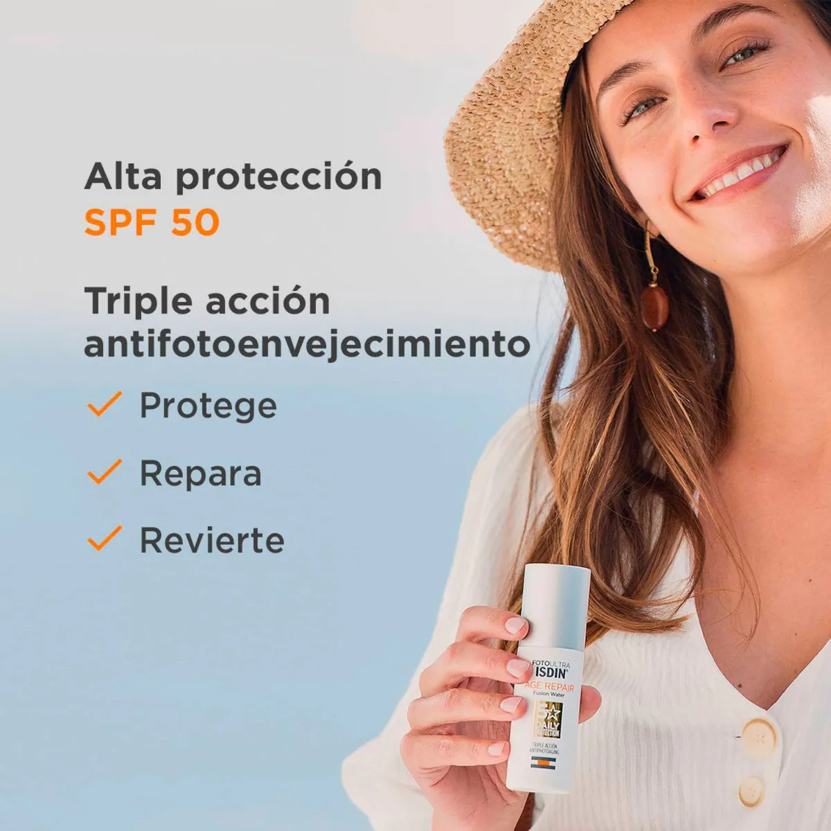ISDIN - Bloqueador Solar Fotoultra Age Repair Fusion Water Isdin para Piel Normal 50 ml