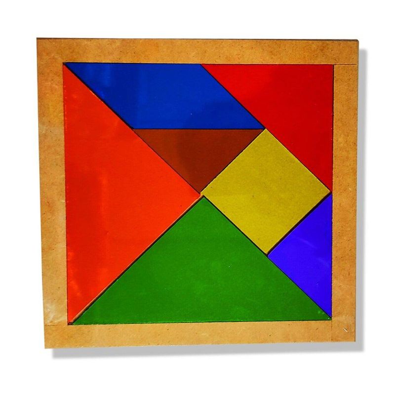 GENERICO - Juego Didáctico Tangram Mediano Madera 20 X 20 Cm
