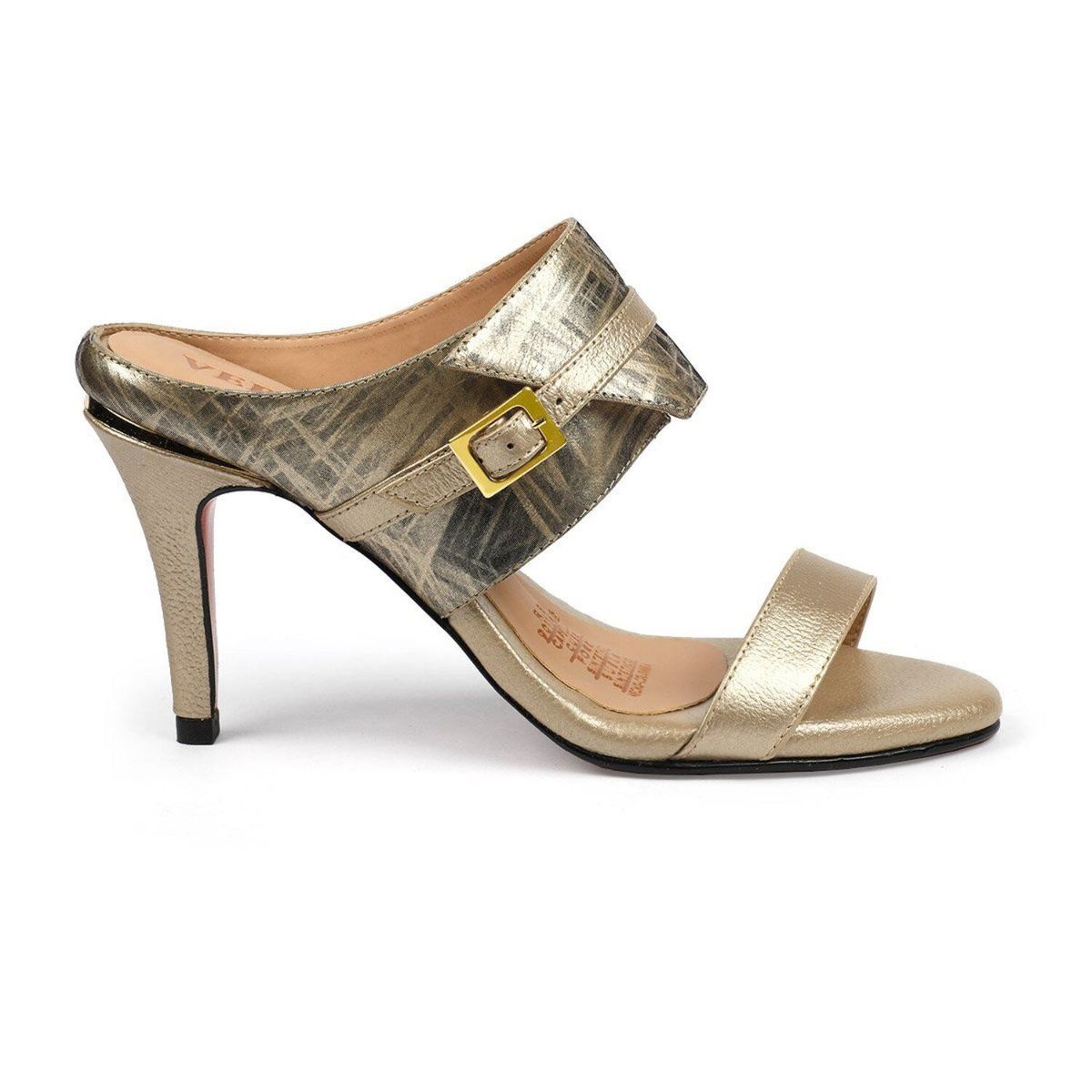 VERSILIA - Sandalia con tacón mujer versilia 002185 dorado