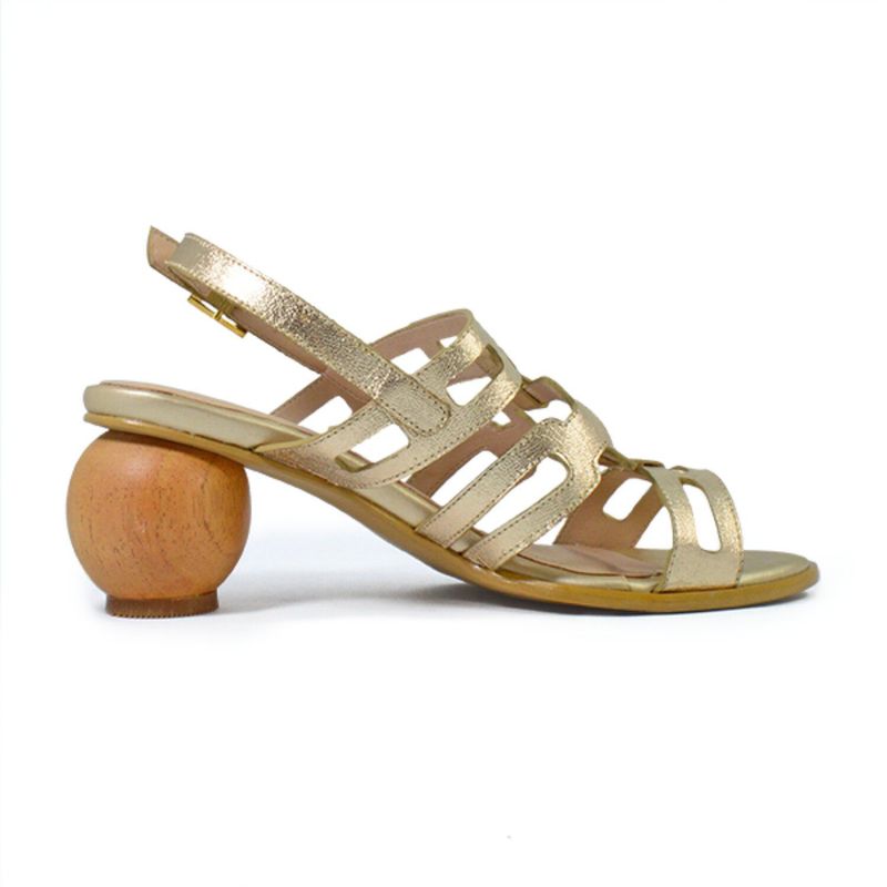 VERSILIA - Sandalia con tacón mujer versilia 002744 dorado