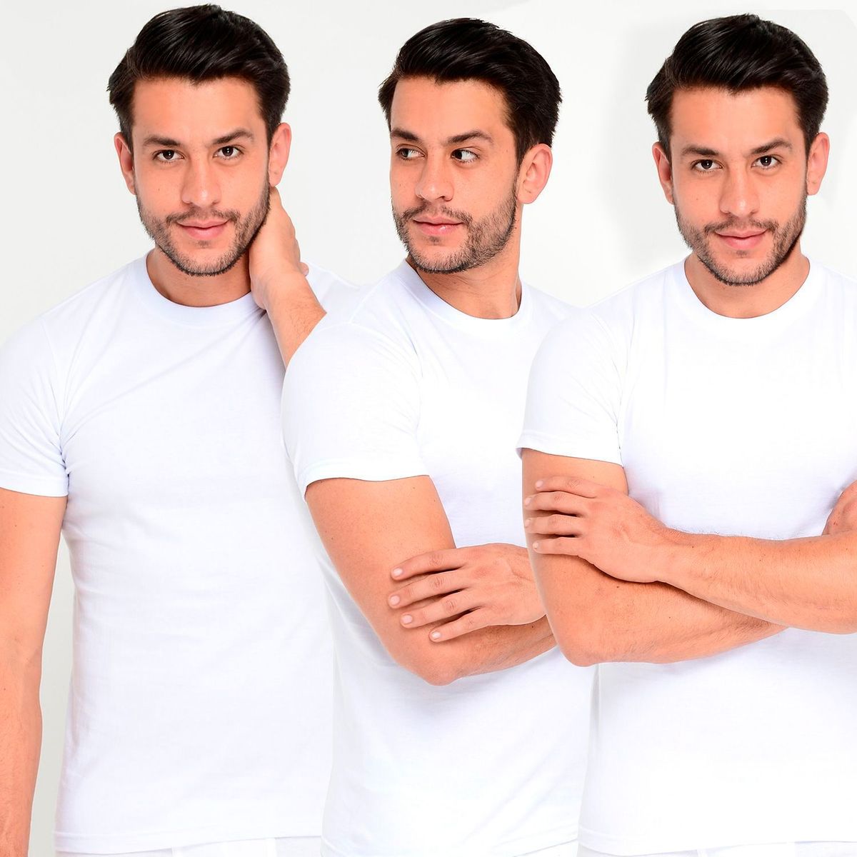 NEWBOAT - Camisilla Hombre Manga Corta Newboat Pack x3