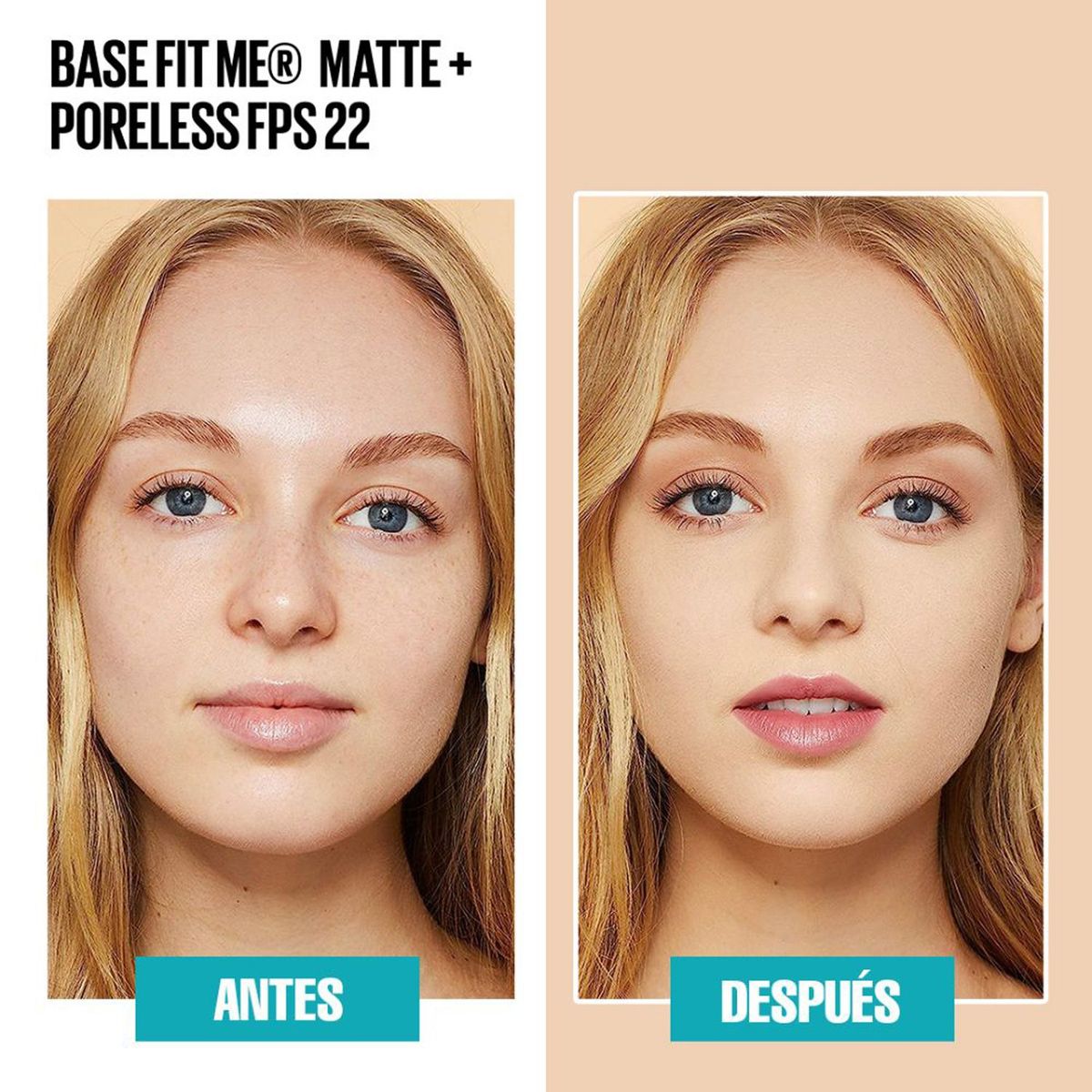 MAYBELLINE - Base de maquillaje Líquida Fit Me Matte Poreless Natural Buff Maybelline 30 ml