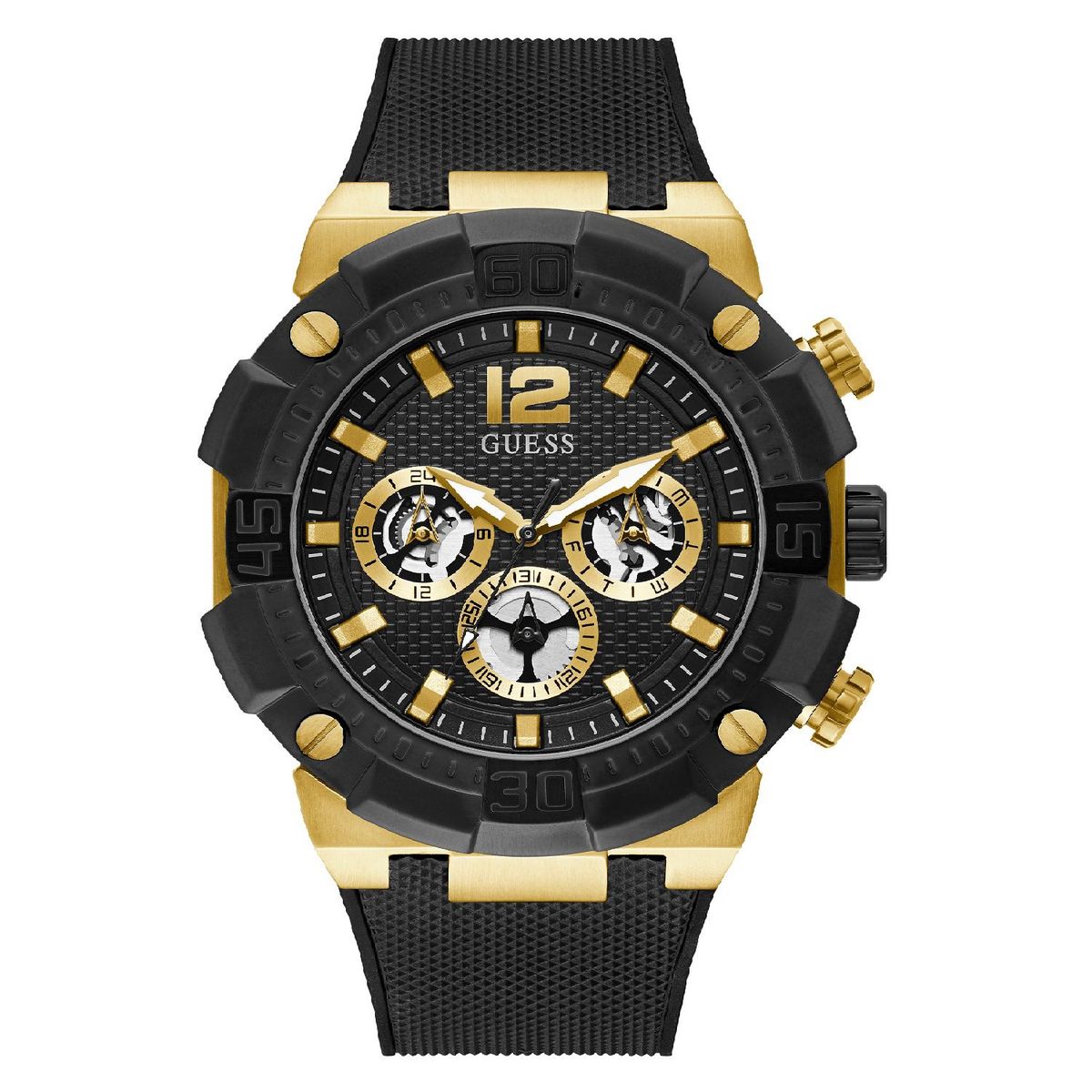 GUESS - Reloj Guess para Hombre Navigator. Reloj análogo Negro Silicona