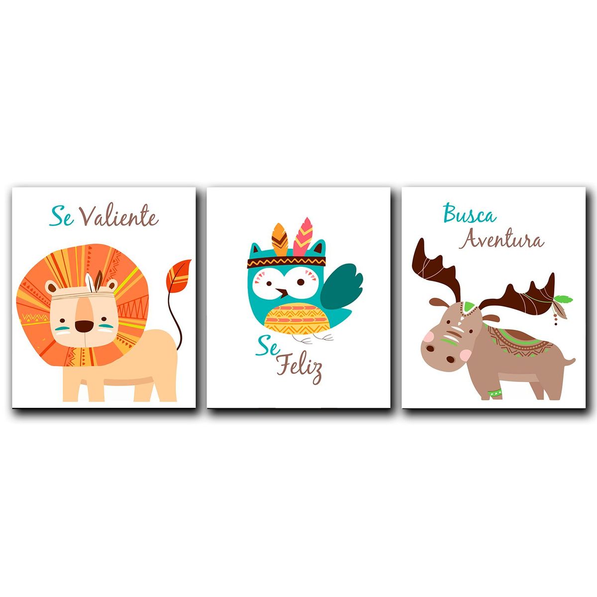 ART INDUSTRY - Cuadro MDF Tríptico Infantil 40x30 cm Set4