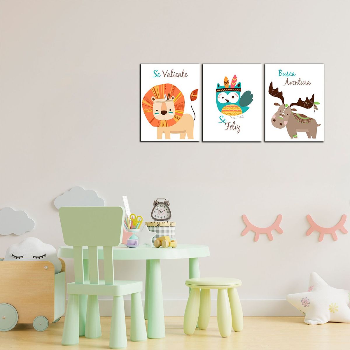 ART INDUSTRY - Cuadro MDF Tríptico Infantil 40x30 cm Set4