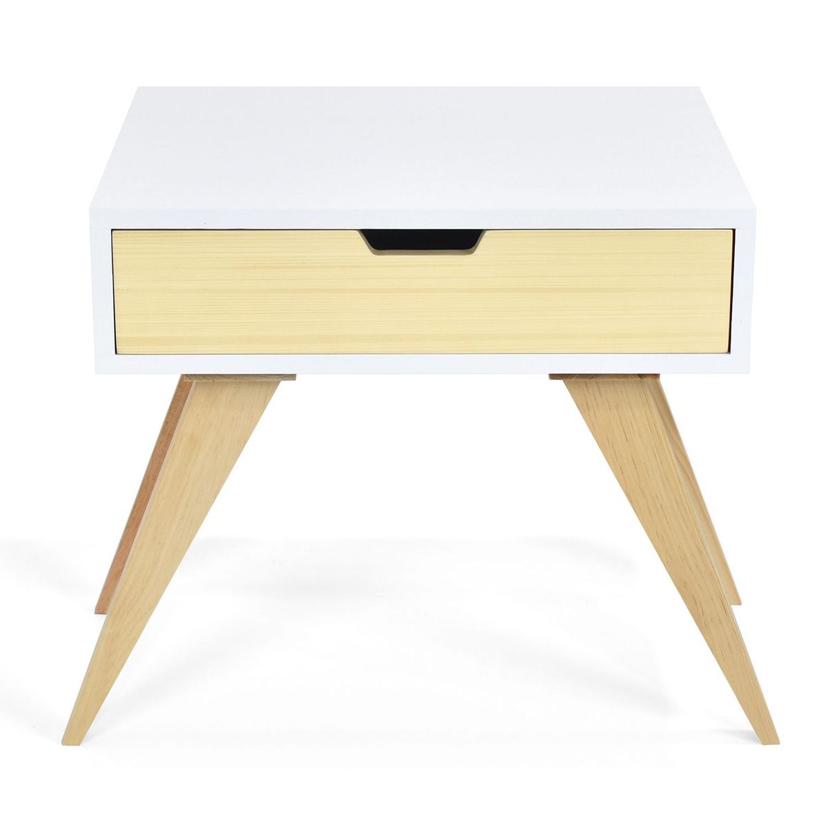 MICA - Mesa de Noche Moderna con 1 Cajón 45 x 50 x 40 cm Mica 