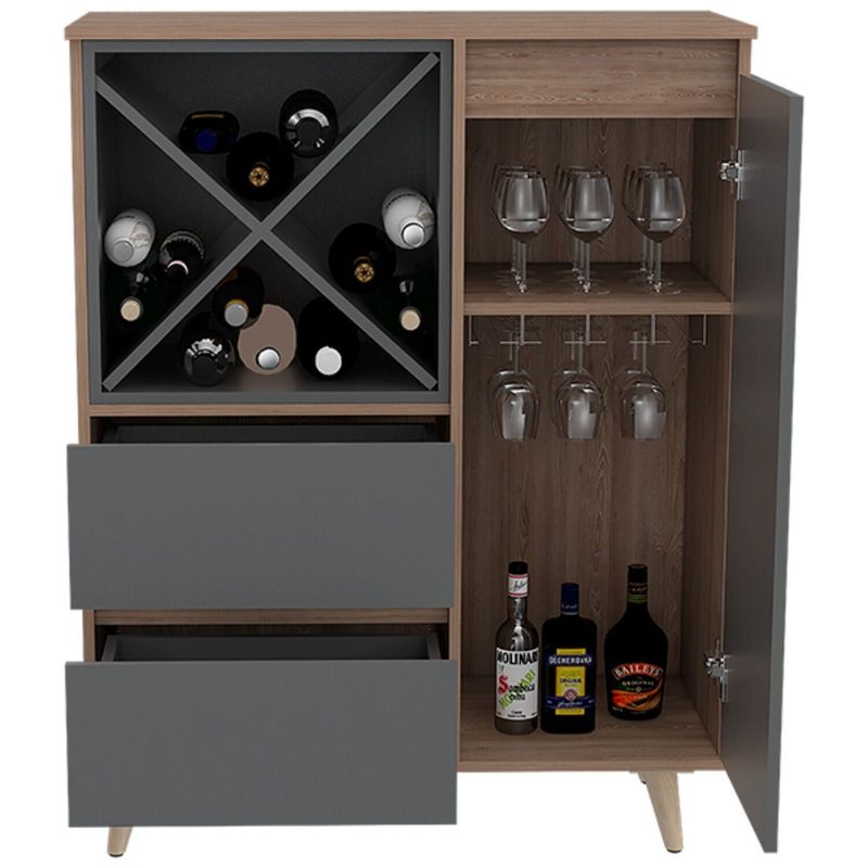 EKONOMODO - Mueble Bar Lauren Miel/Plomo