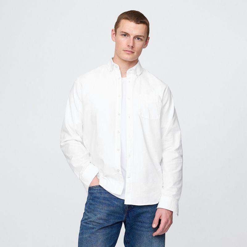 GAP - Camisa Hombre de Cuadros Manga larga Recto de Algodón Gap