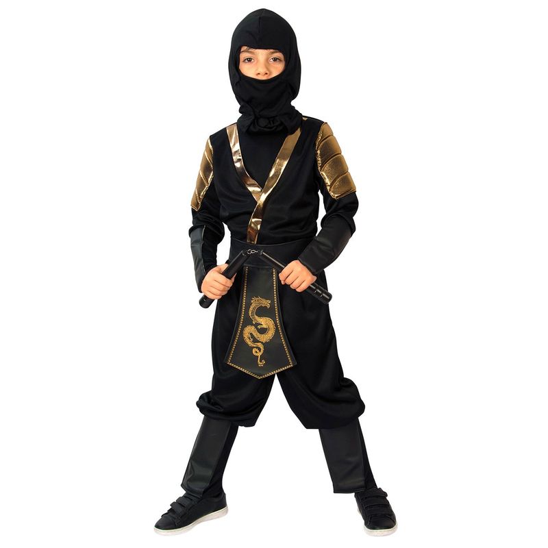 CACHIVACHES - Disfraz infantil Ninja Dorado 