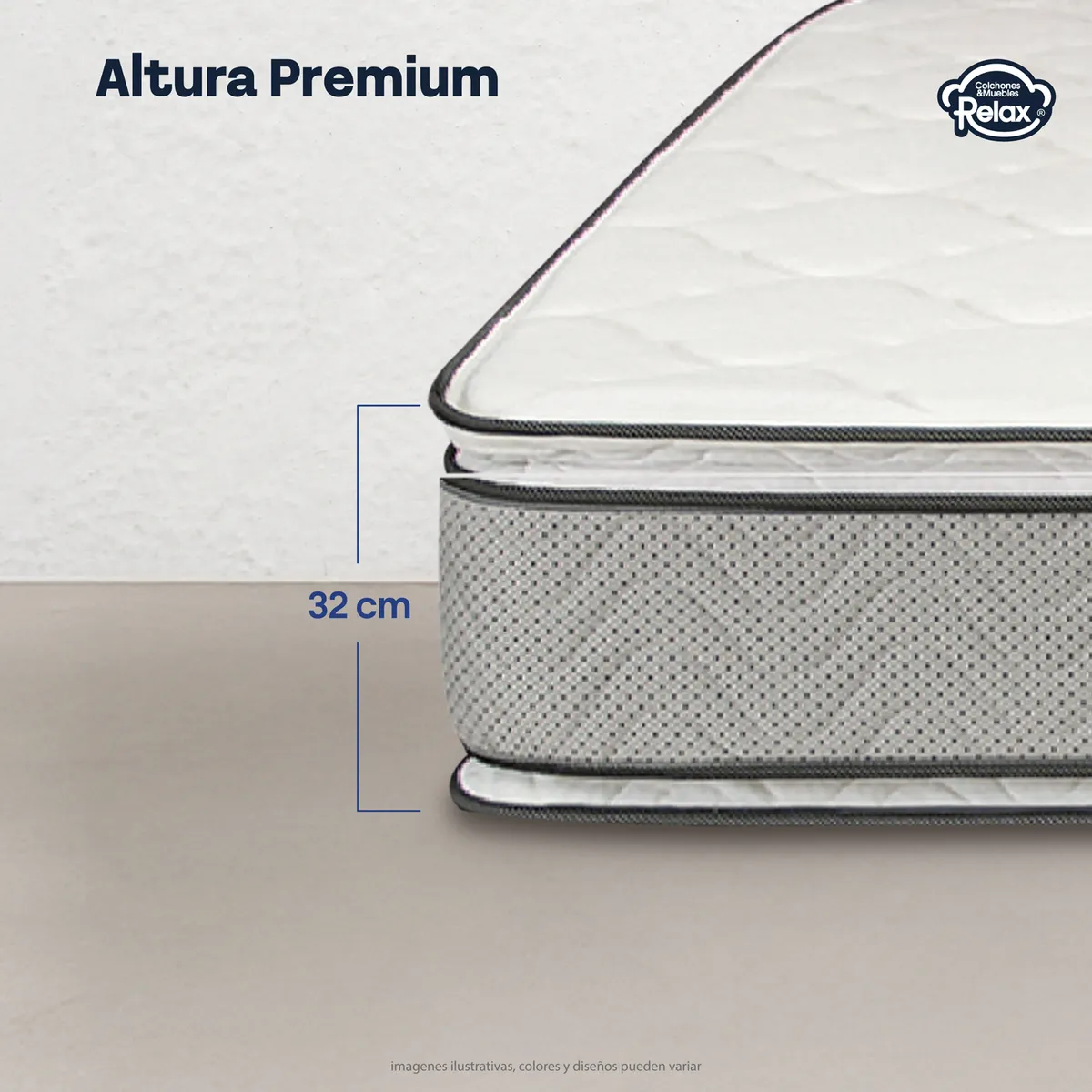 COLCHONES RELAX - Colchón SemiDoble Semi-Firme Ortopédico Doble Cara Resortado Confort Top 120 x 190 cm + Almohada + Protector Colchones Relax