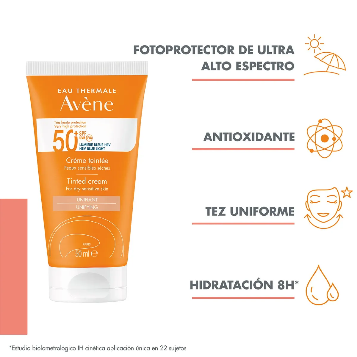 AVENE - Protector Solar Crema con Color Spf 50+ Avene 50 mL