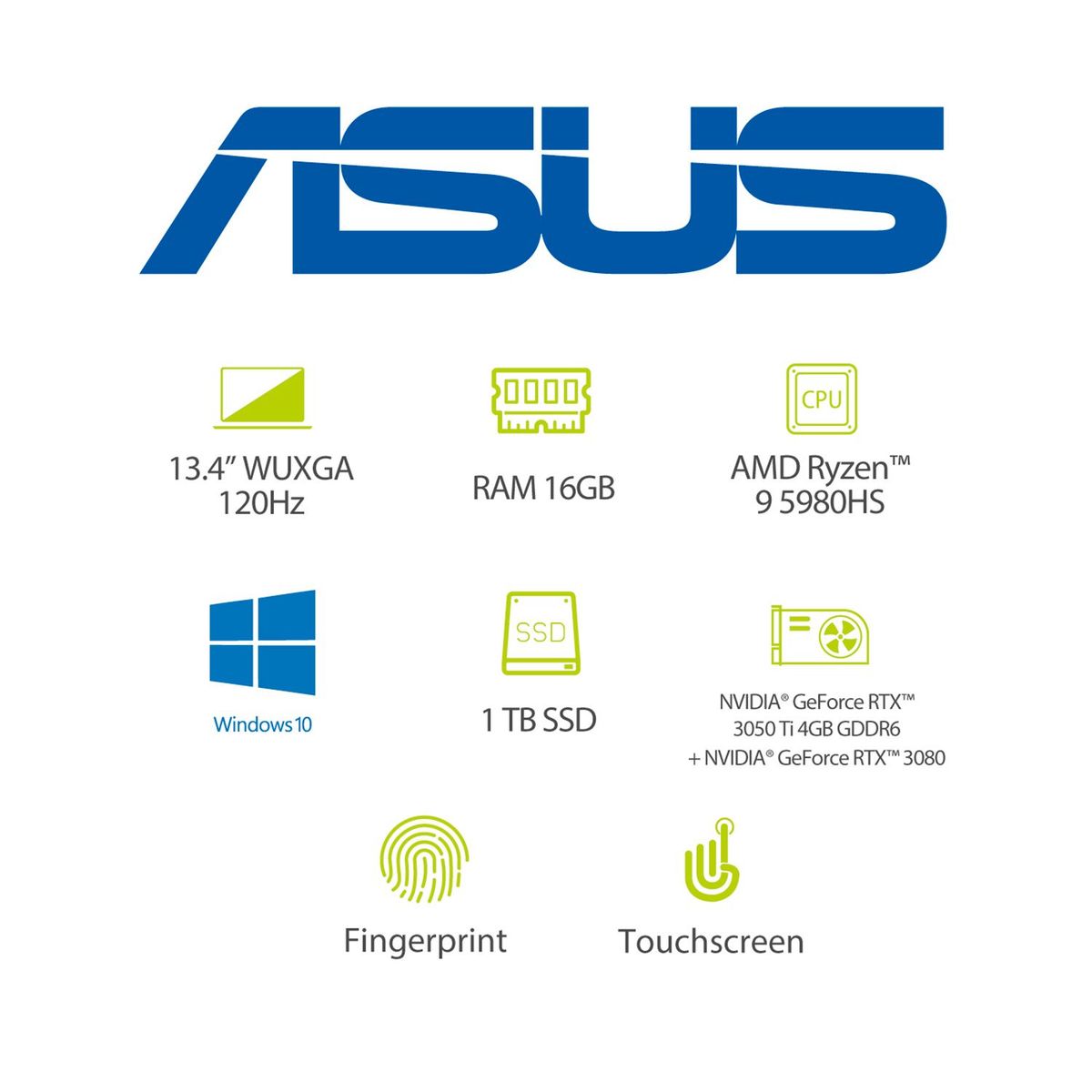 ASUS - Portátil Gamer Asus Rog Flow X13 13.4 Pulgadas AMD Ryzen 9 16GB 1TB