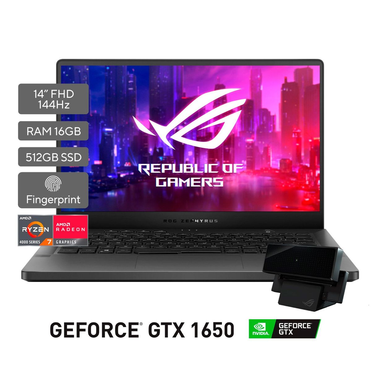 ASUS - Portátil Gamer Asus Rog Zephyrus G14 14 Pulgadas AMD RYZEN R7 16GB 512GB