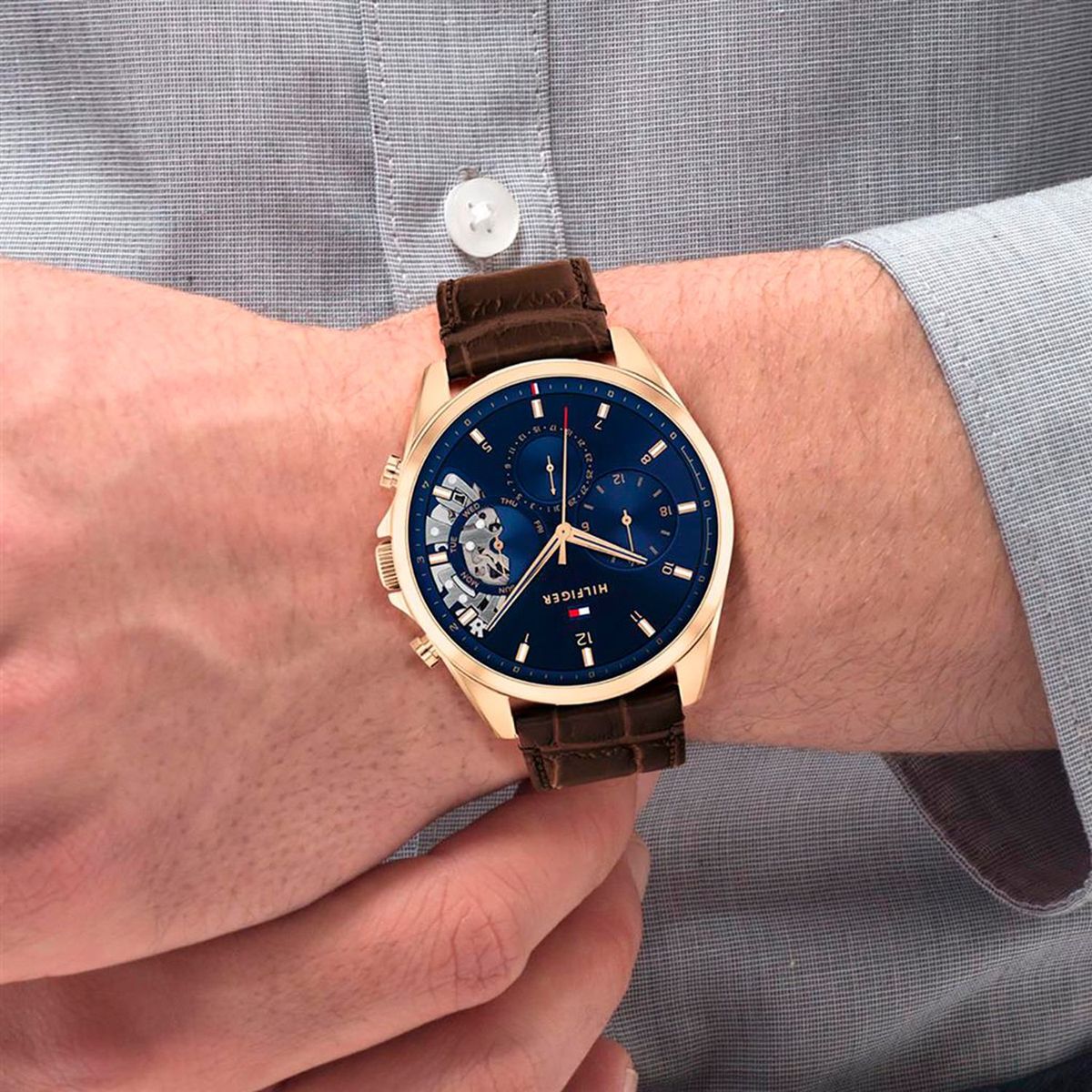 TOMMY HILFIGER - Reloj Tommy hilfiger Hombre 1710453 . Reloj Cuero marrón