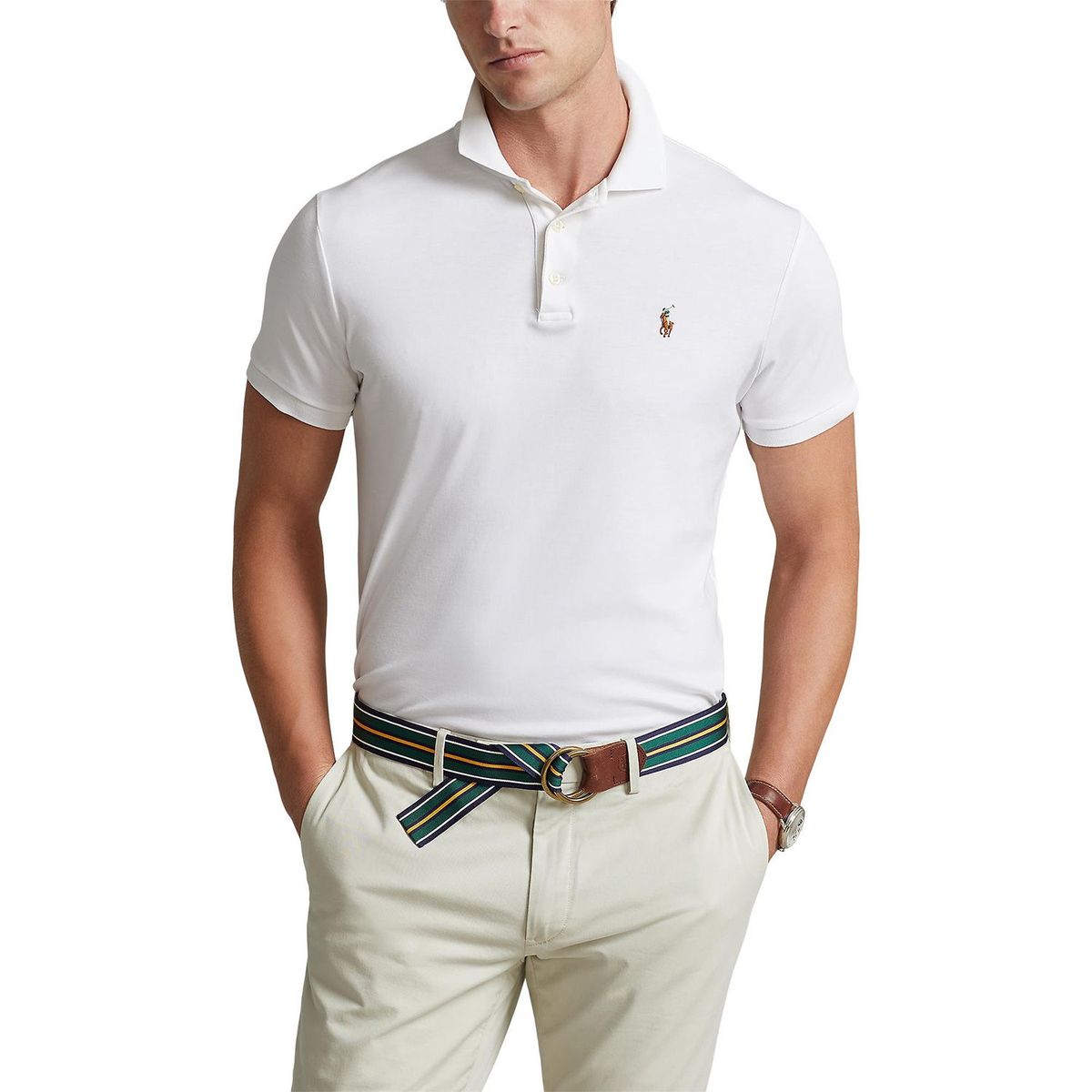 POLO RALPH LAUREN - Camiseta Polo Hombre Manga Corta Custom Slim Fit Polo Ralph Lauren