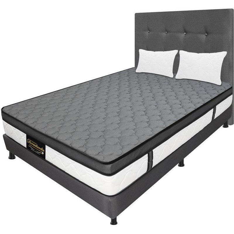 DORMILANDIA - Combo Colchón Con Base Cama Doble Dublín