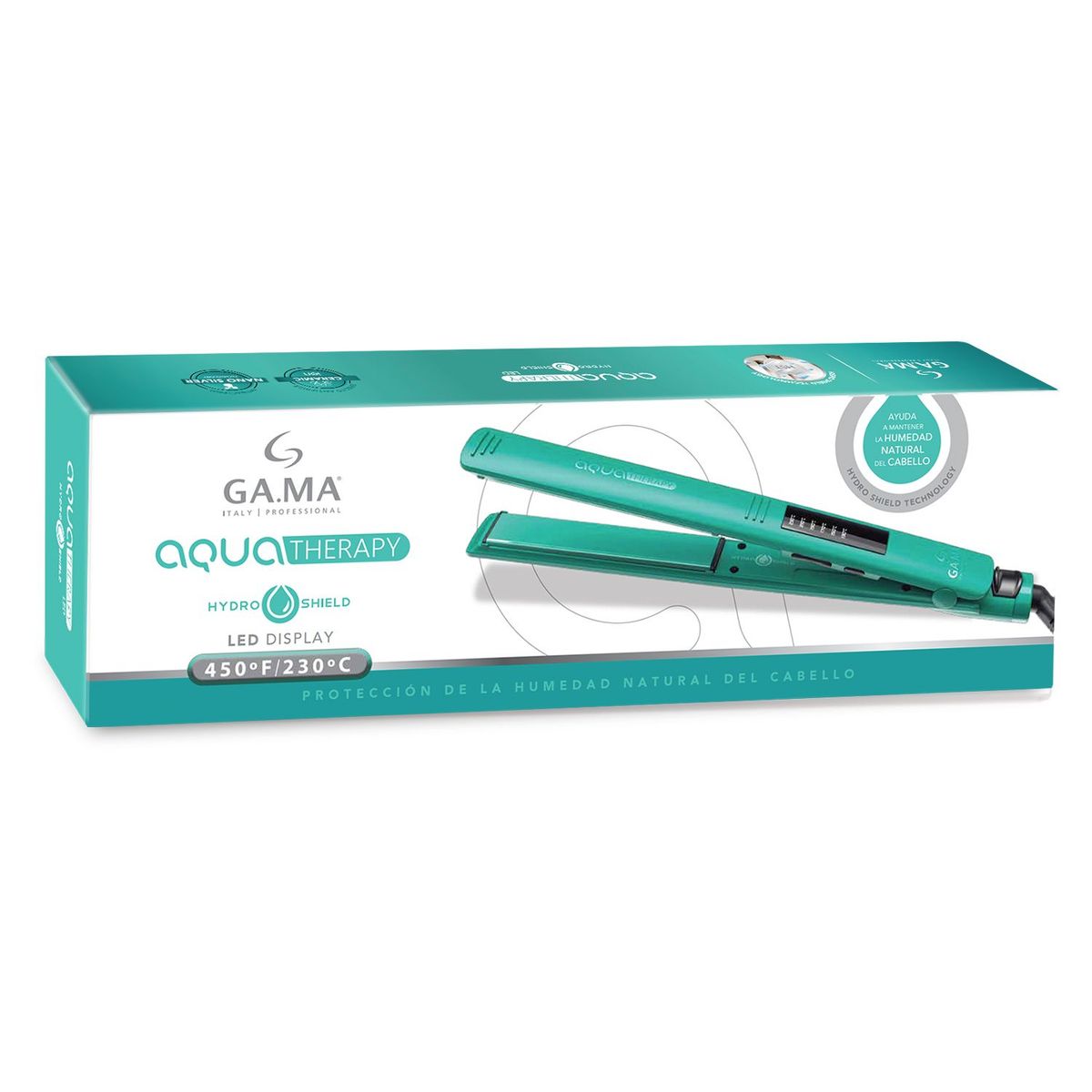 GAMA - Plancha Gama Elegance Led Aqua Therapy Cerámica Generador de iones