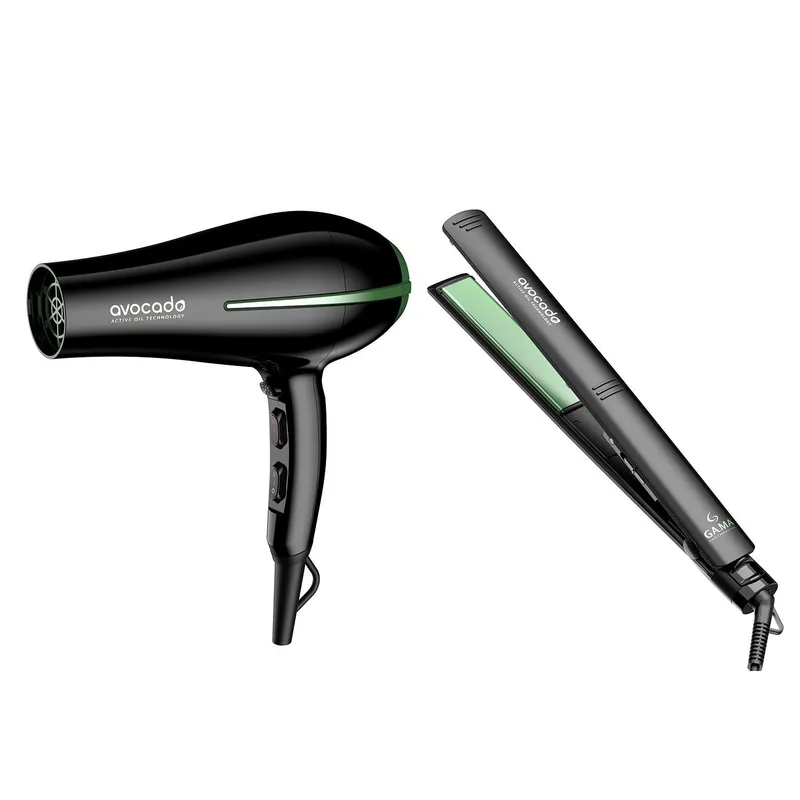 GAMA - Combo Avocado Gama Secador Bora + Plancha 1900 W Generador de Iones DC