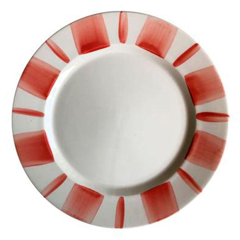 PLACEMENT - Plato de Postre Cerámica Raya Rosa 21 cm