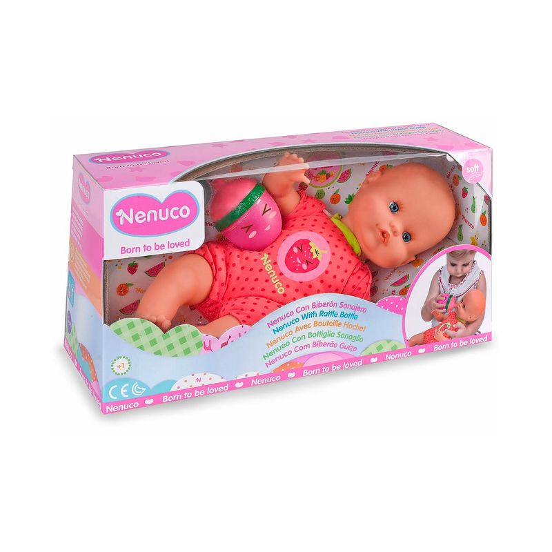 NENUCO - Bebé Nenuco con Biberón Sonajero Rosado