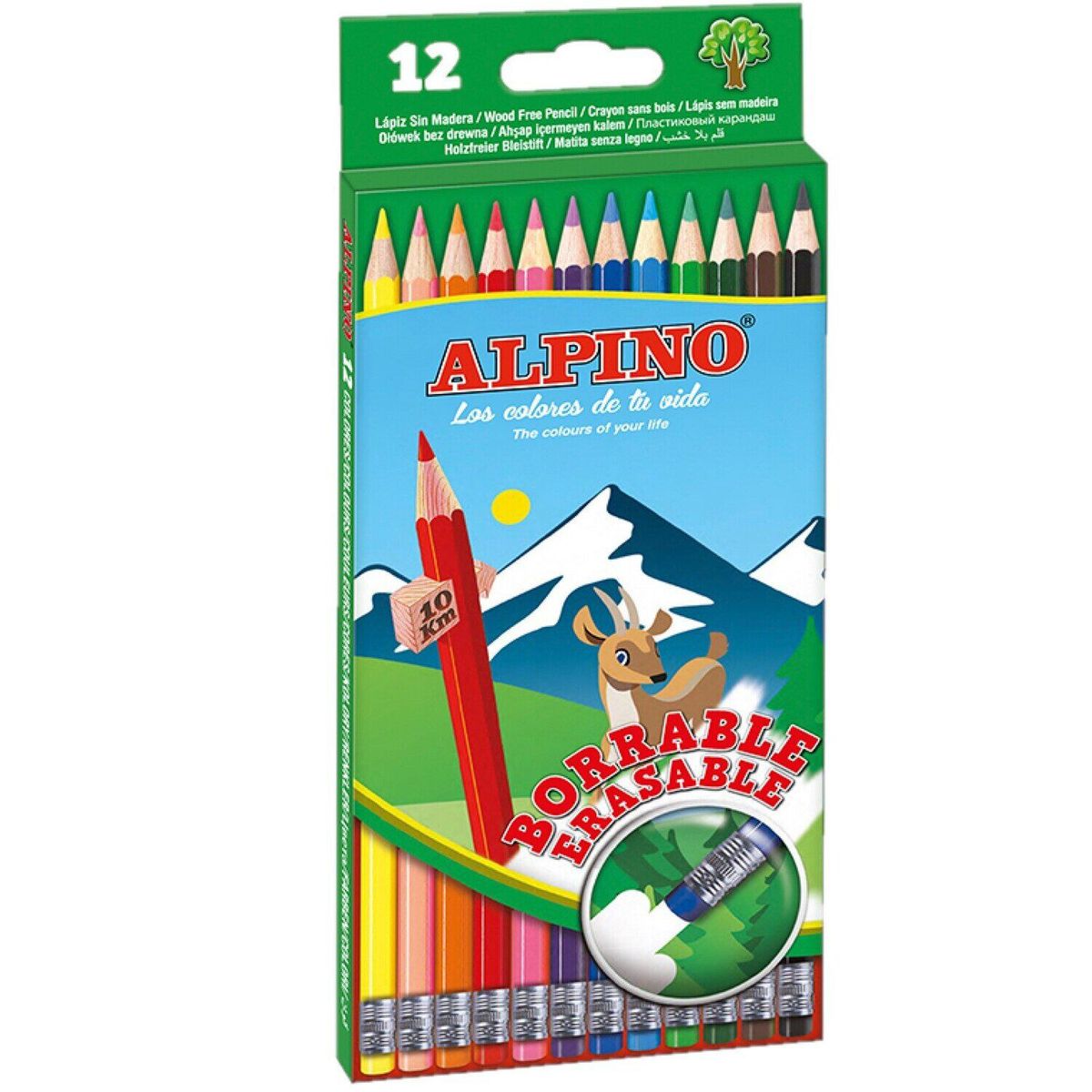 ALPINO - Colores Alpino Borrables X 12 Unidades