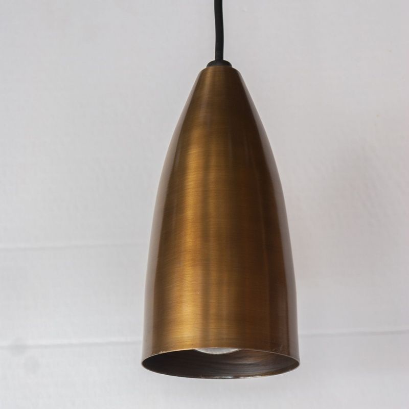 ILUMECO - Lámpara de Techo Ilumeco Decorativa Moderna Colgante Dorada 20 x 10 cm