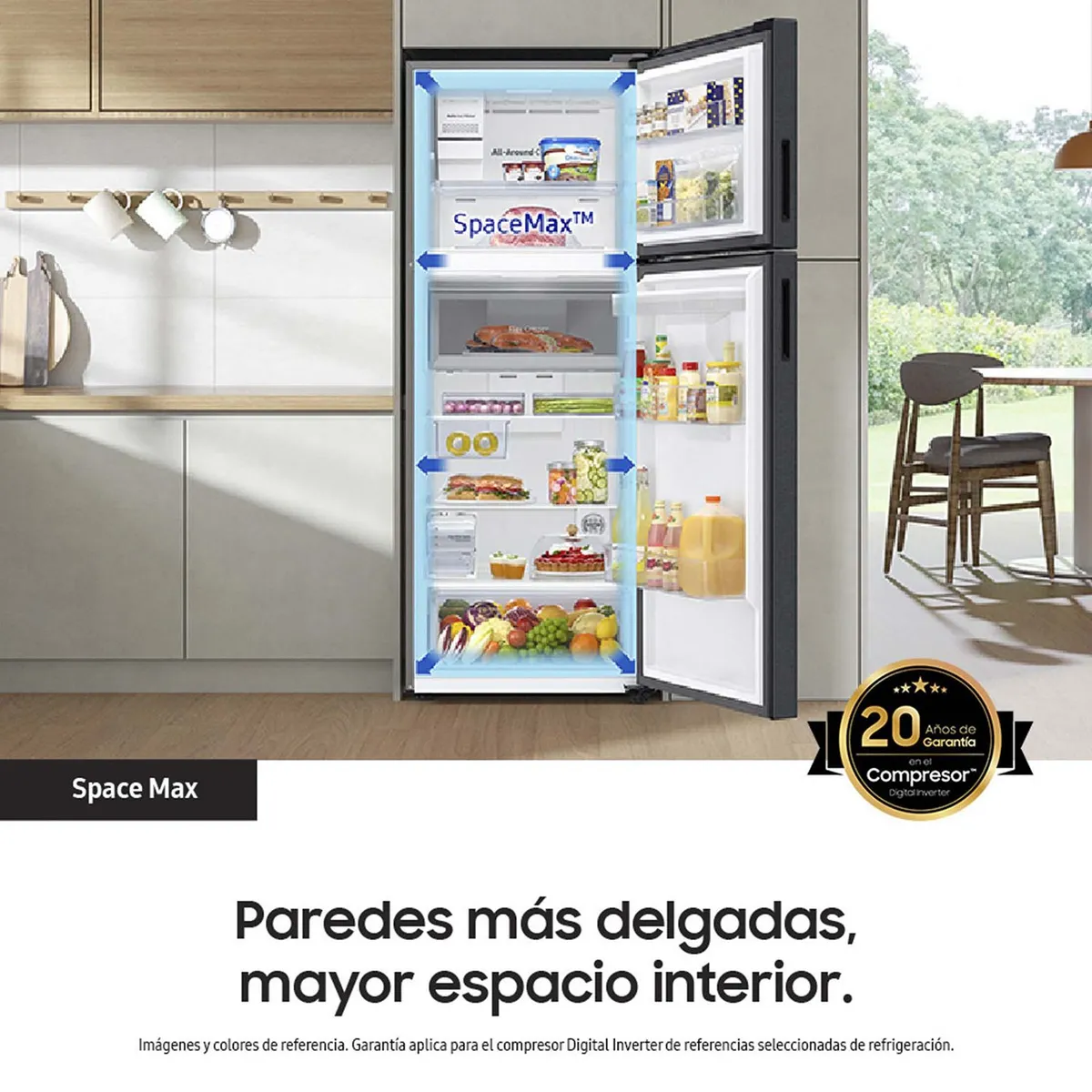 SAMSUNG - Nevera Samsung Congelador Superior No Frost 480 lt Negra RT48A6340B1/CO
