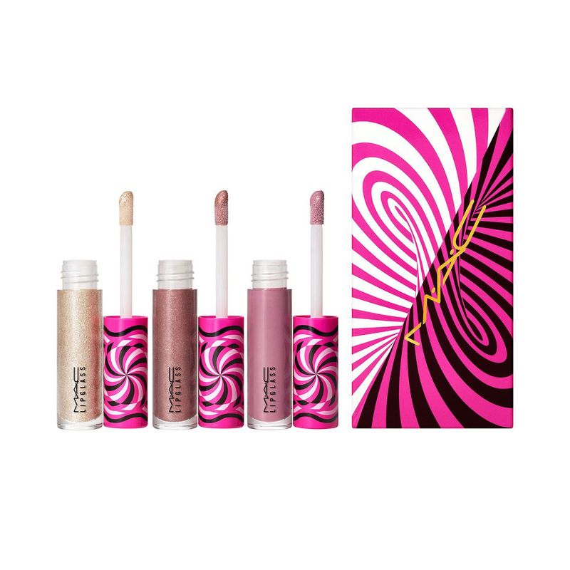 MAC COSMETICS - Brillo Labial Tiny Tricks Mini Lipglass Trio - Cool Mac : Incluye Mini Holiday Lipglass X3 