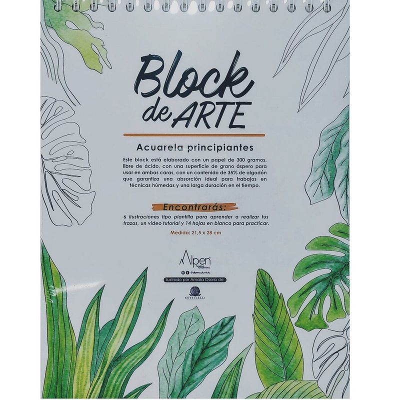 ALPEN - Block Bitacora De Arte Acuarela 21,5X28 Cm X20 Hs.