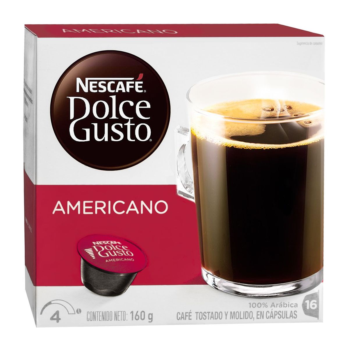 DOLCE GUSTO - Cápsulas Café Americano Dolce Gusto 16 Cápsulas
