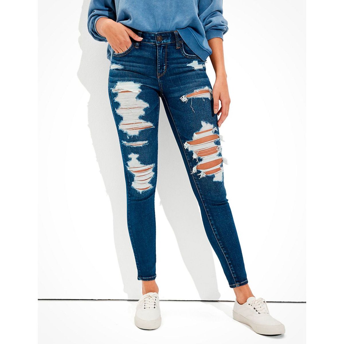AMERICAN EAGLE - Jean Algodón Mujer Skinny Medio American Eagle